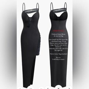 Black mesh dress from Micas, size small. Never worn.